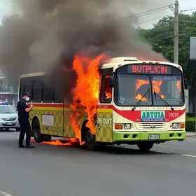 ônibus incendiado
