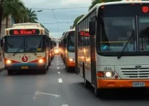 ônibus como barricadas