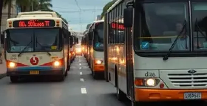 ônibus como barricadas