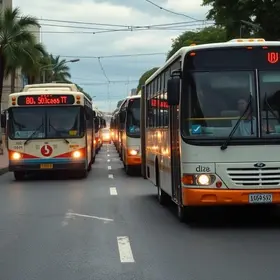 ônibus como barricadas