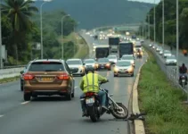 Queda de motociclista na BR-040