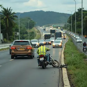 Queda de motociclista na BR-040